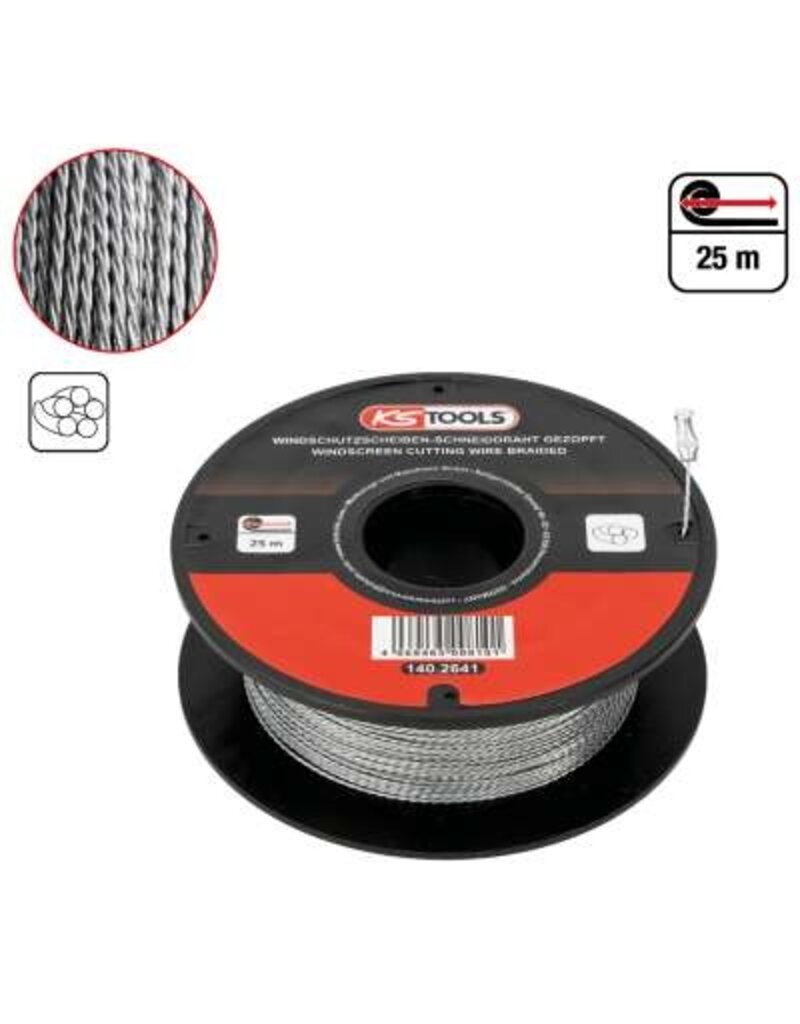 KS TOOLS Ruit-snijdraad, geknoopt, 25 m - 140.2641