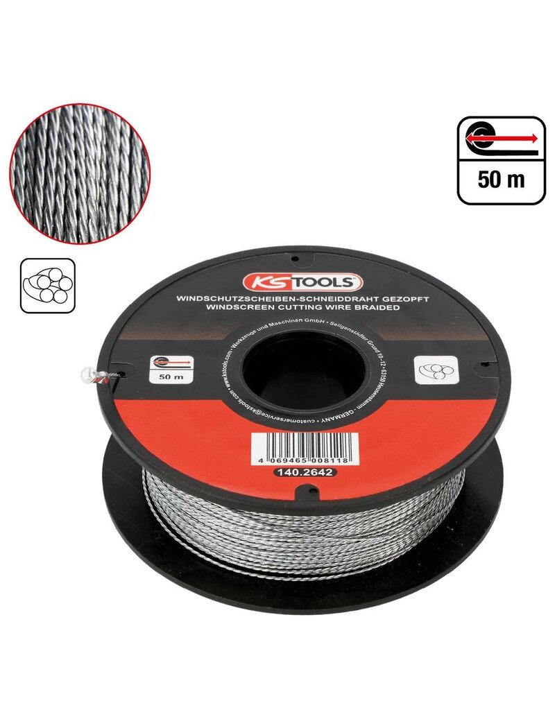 KS TOOLS Ruit-snijdraad, geknoopt, 50 m - 140.2642