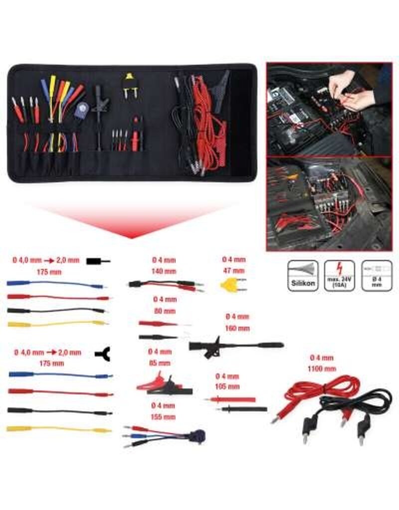 KS TOOLS 12/24V Meet en teststekkerset, 25-dlg - 150.0895