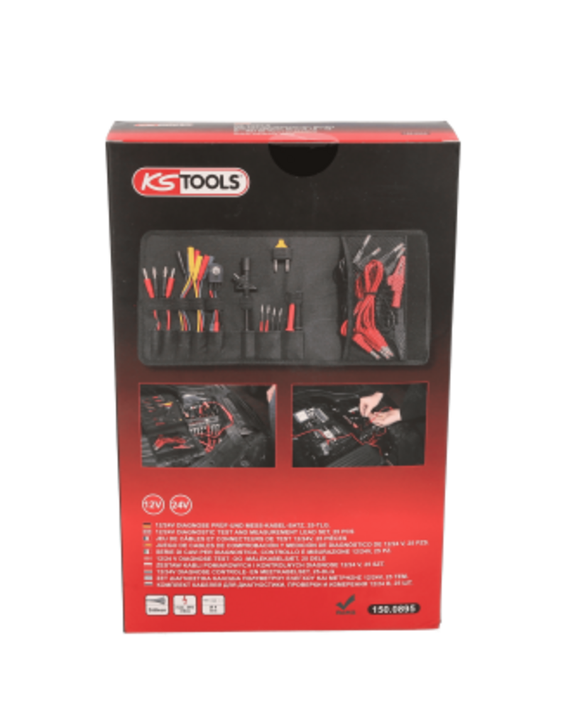 KS TOOLS 12/24V Meet en teststekkerset, 25-dlg - 150.0895