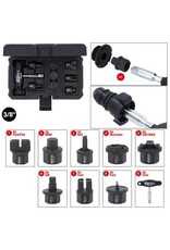 KS TOOLS speciale 3/8" olieverversingsprofielset voor kunststof olieaftappluggen, 9-dlg - 150.1040