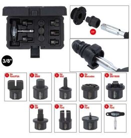 KS TOOLS speciale 3/8" olieverversingsprofielset voor kunststof olieaftappluggen, 9-dlg - 150.1040