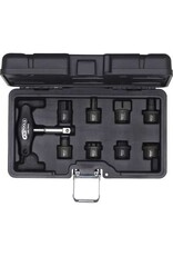 KS TOOLS speciale 3/8" olieverversingsprofielset voor kunststof olieaftappluggen, 9-dlg - 150.1040