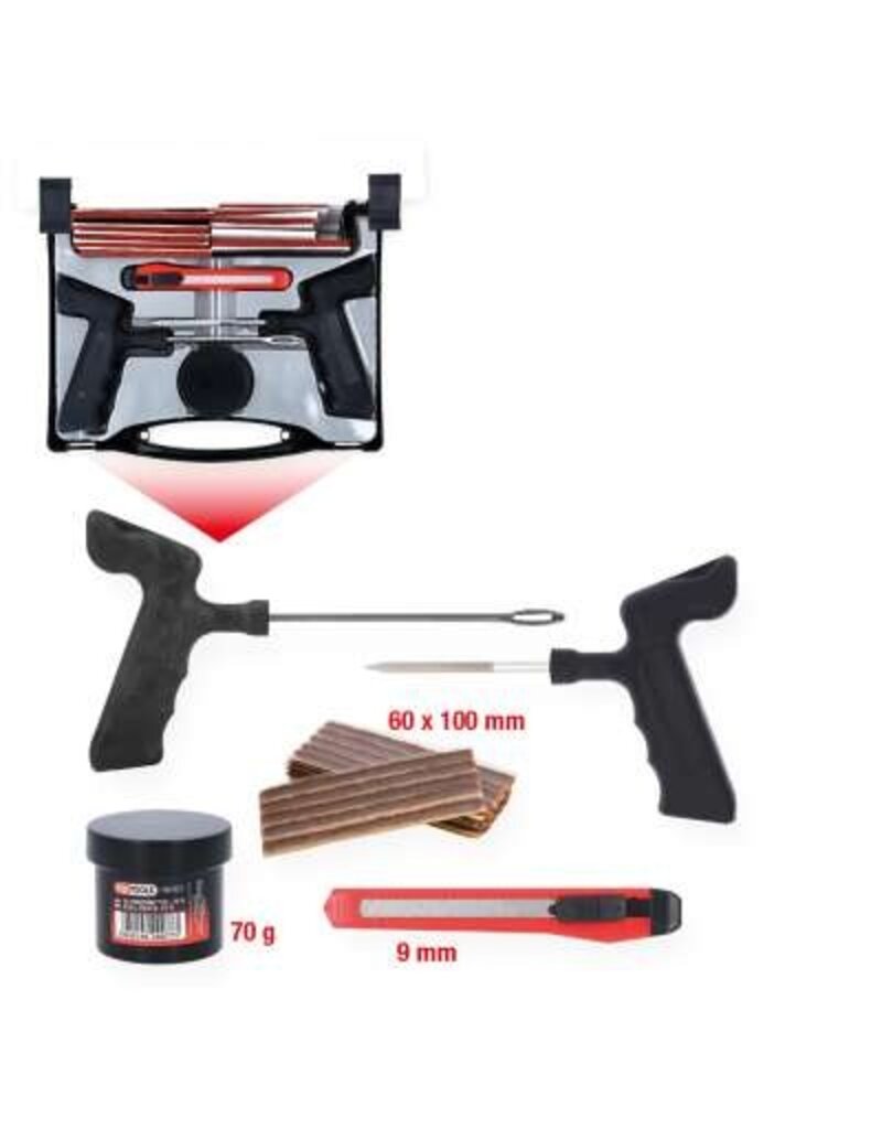 KS TOOLS Bandvulkaniseerset voor motorvoertuigen, 5-dlg, 100 mm draden - 150.1070