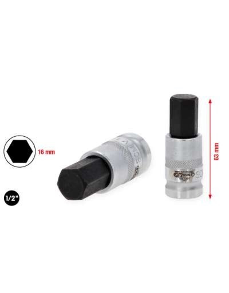 KS TOOLS 1/2" Bit-dopsleutel binnenzeskant voor HV batterijbevestigingen voor VAG, 16mm - 150.1301
