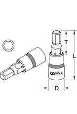 KS TOOLS 1/2" Bit-dopsleutel binnenzeskant voor HV batterijbevestigingen voor VAG, 16mm - 150.1301