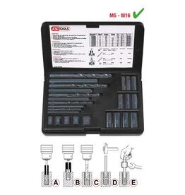 KS TOOLS Schroefdraad-uitdraaiset, 25-dlg - 150.1305