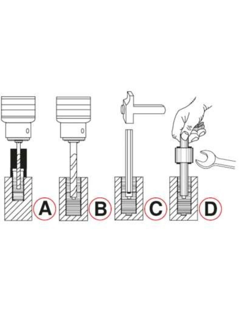KS TOOLS Schroefdraad-uitdraaiset, 25-dlg - 150.1305