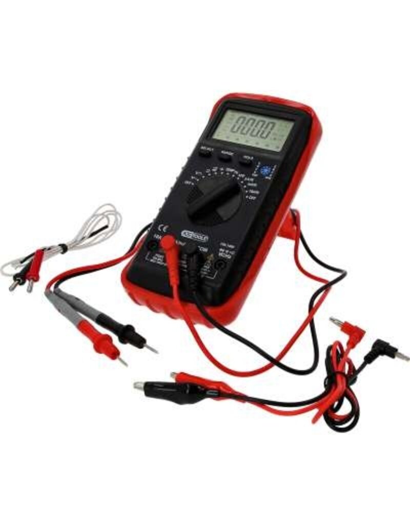 KS TOOLS digitale multimeter inclusief testpennen en krokodillenklemmen - 150.1480