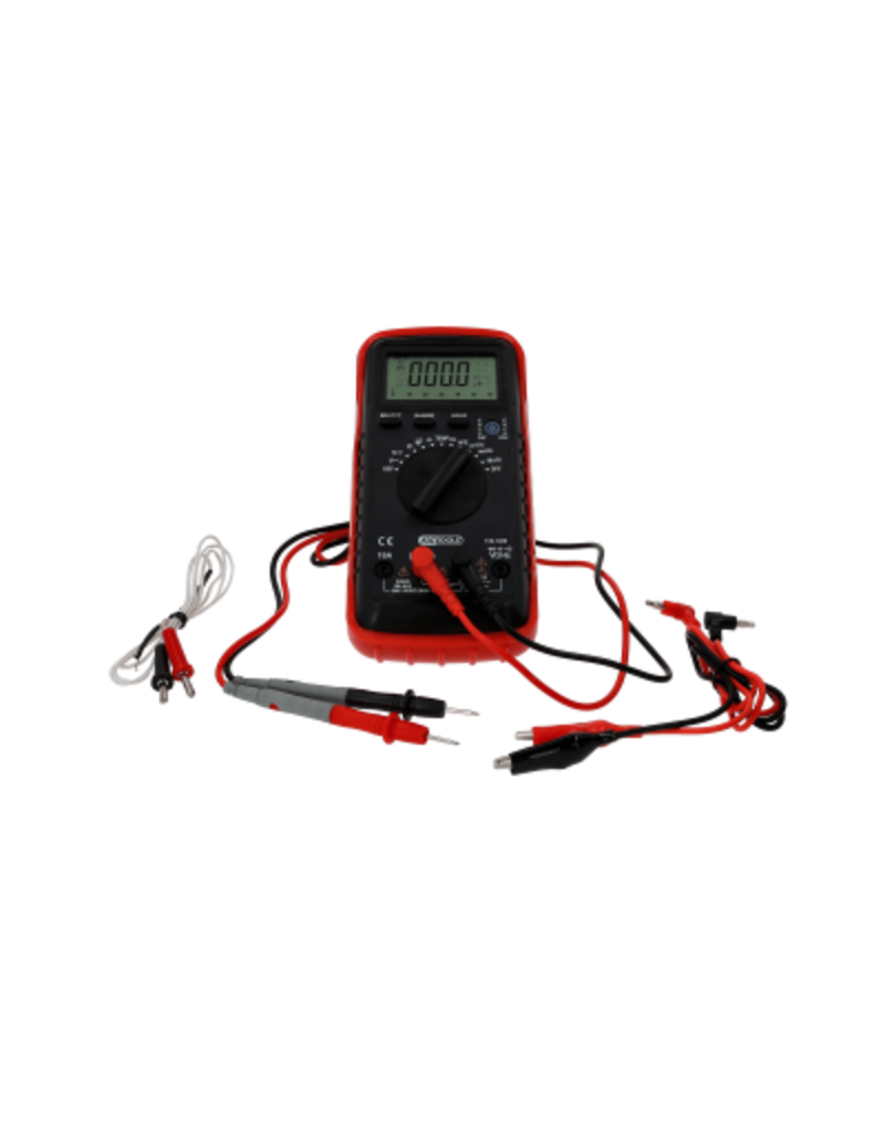 KS TOOLS digitale multimeter inclusief testpennen en krokodillenklemmen - 150.1480