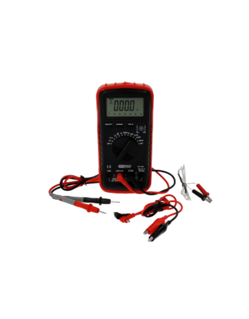 KS TOOLS digitale multimeter inclusief testpennen en krokodillenklemmen - 150.1480