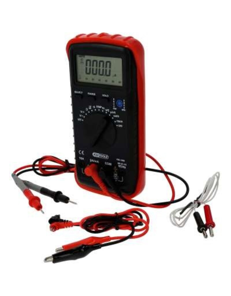 KS TOOLS digitale multimeter inclusief testpennen en krokodillenklemmen - 150.1480