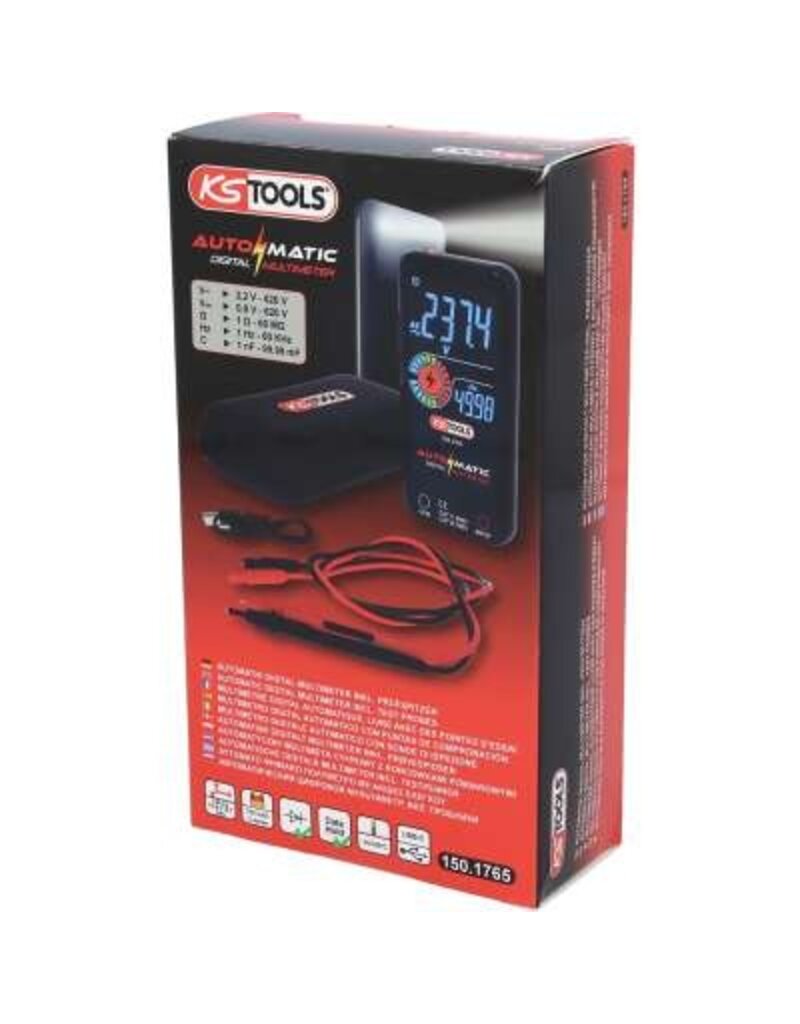 KS TOOLS Automatische digitale multimeter incl. testpennen - 150.1765