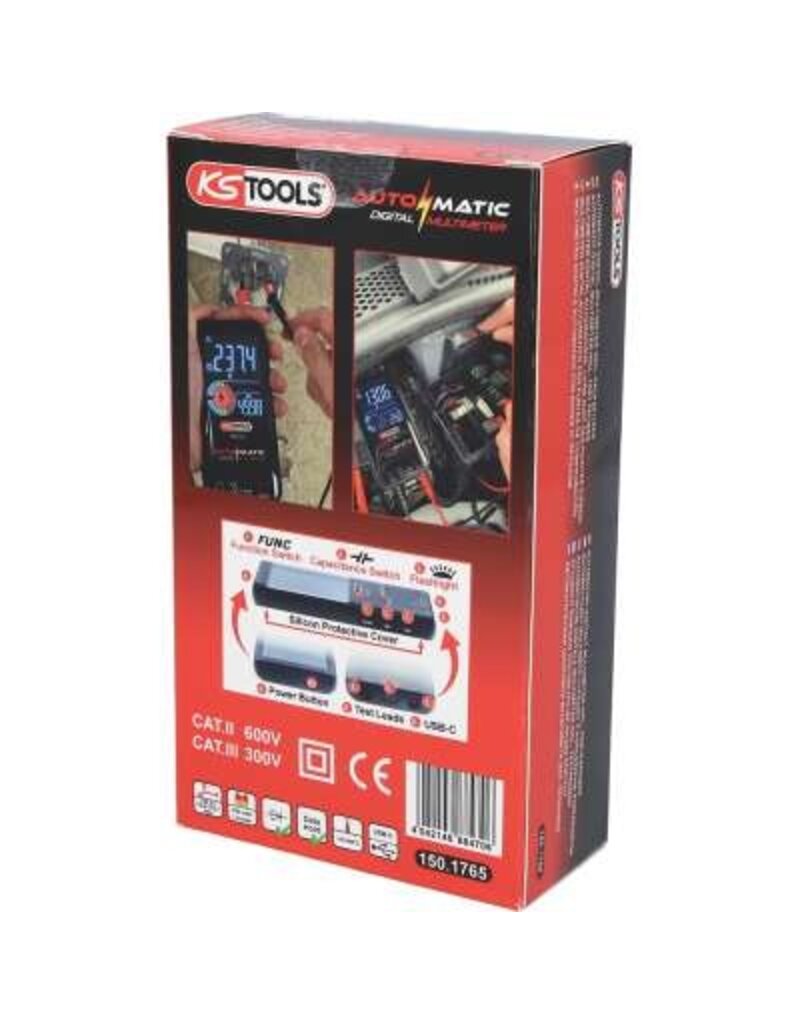KS TOOLS Automatische digitale multimeter incl. testpennen - 150.1765