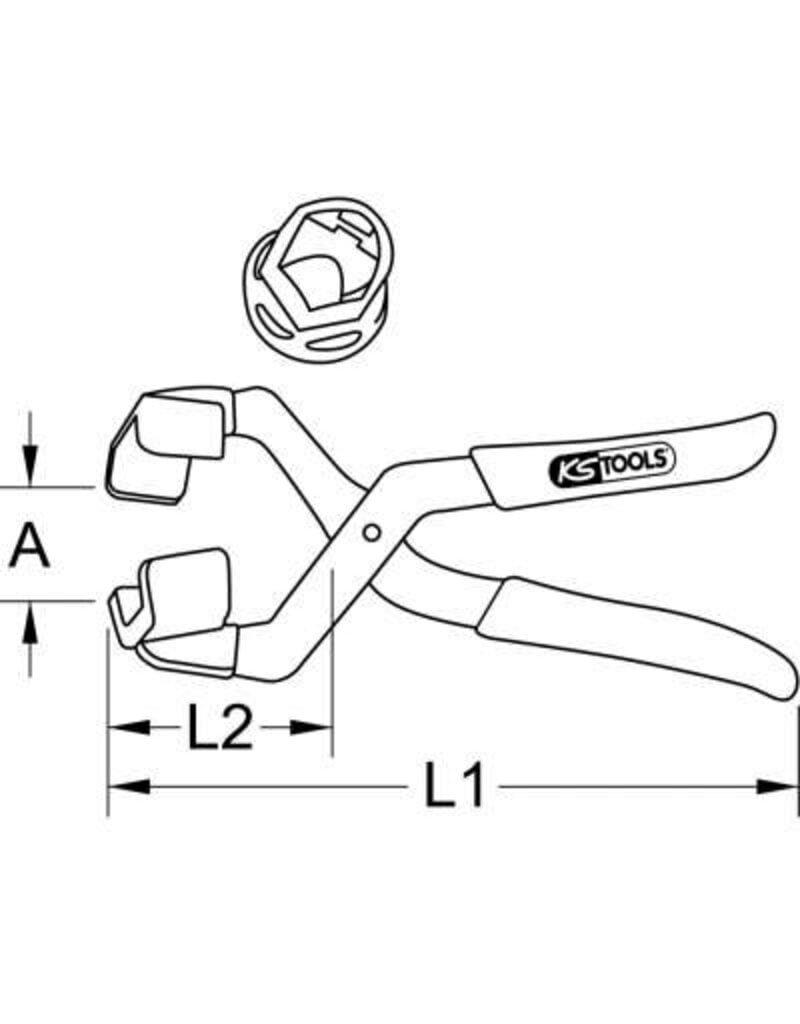 KS TOOLS Wielmoerdoptang, 250 mm - 150.1995