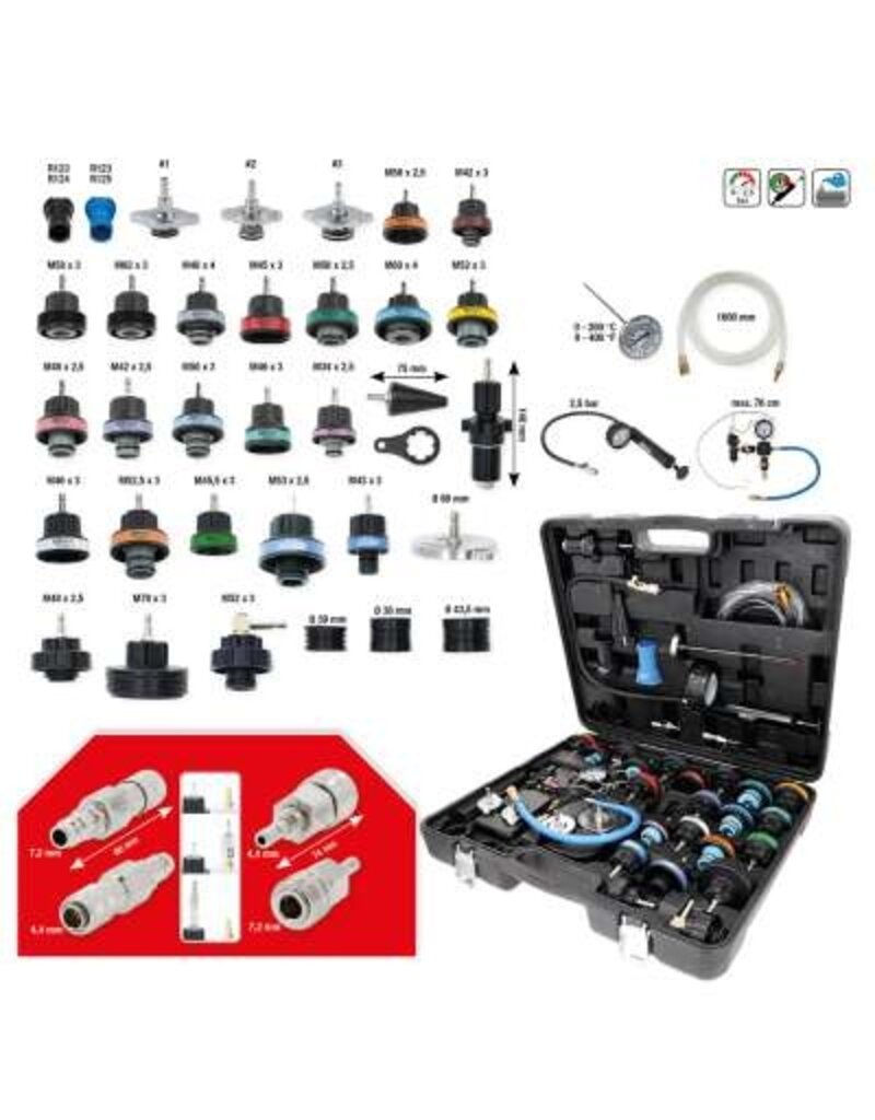 KS TOOLS Master Koelsysteem-test en serviceset, 40-dlg - 150.2300