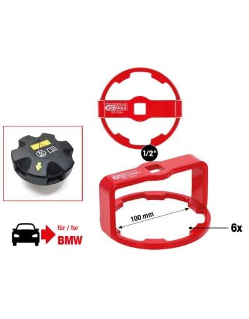 KS TOOLS 1/2" Radiateurdop-demontagegereedschap voor BMW - 150.2384
