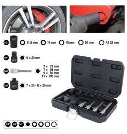 KS TOOLS Speciale dopsleutelset voor remklauwbouten, 12-dlg - 150.2400