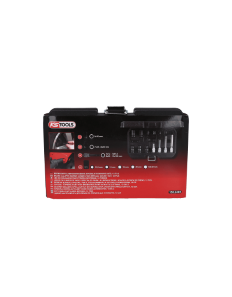 KS TOOLS Speciale dopsleutelset voor remklauwbouten, 12-dlg - 150.2400