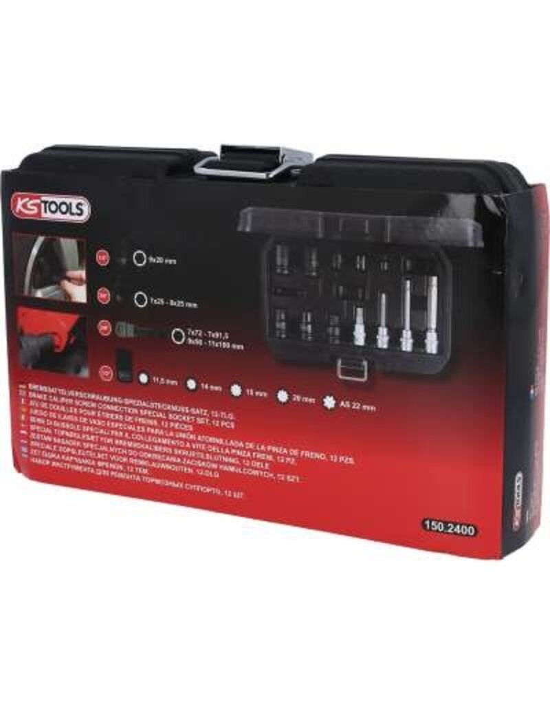 KS TOOLS Speciale dopsleutelset voor remklauwbouten, 12-dlg - 150.2400