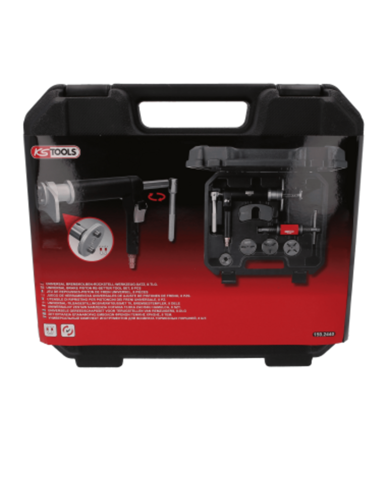 KS TOOLS Universele gereedschapsset voor terugstellen van remzuigers, 8-dlg - 150.2440