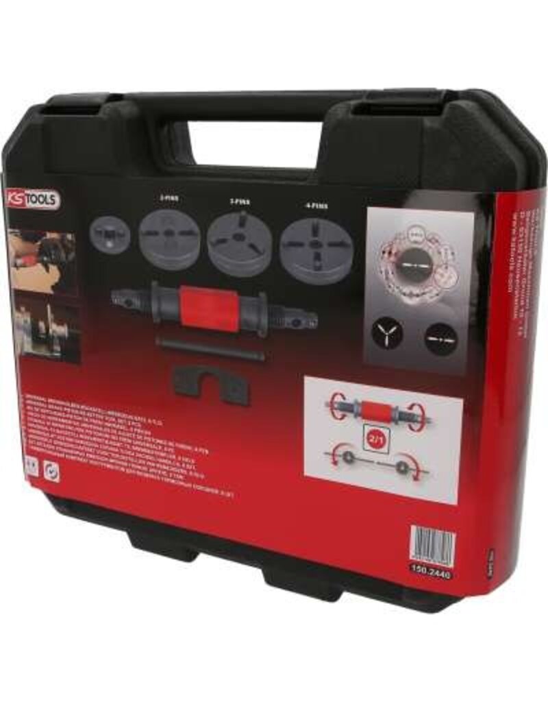 KS TOOLS Universele gereedschapsset voor terugstellen van remzuigers, 8-dlg - 150.2440