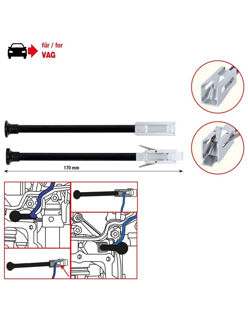 KS TOOLS Montage- en demontagegereedschapset voor VAG DSG-stekkerverbindingen van de mechatronica - 150.2495