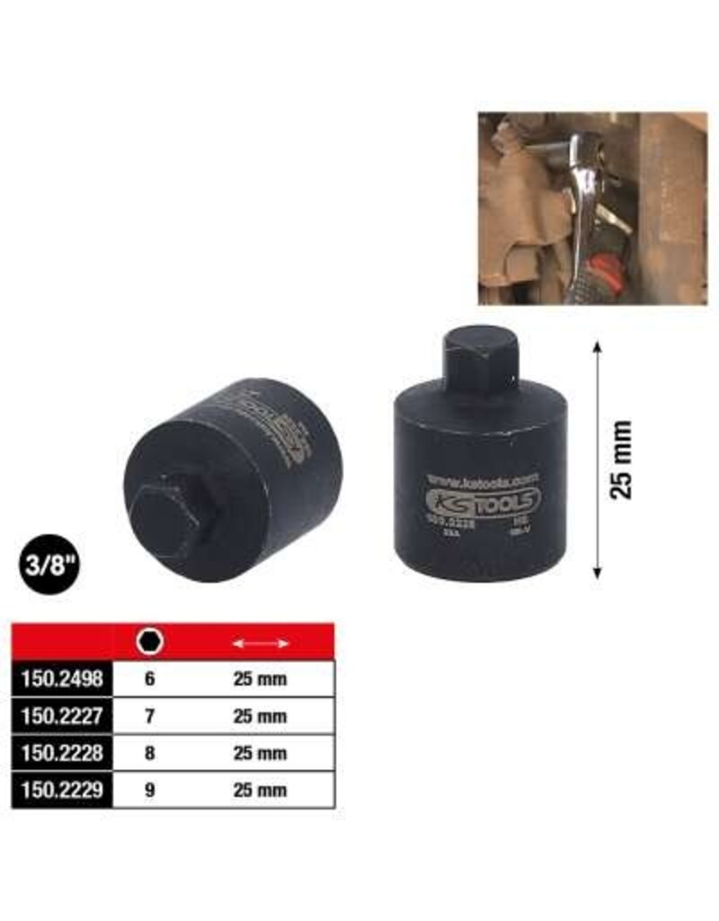KS TOOLS 3/8" Dopsleutels voor remklauwen, 6mm - 150.2498