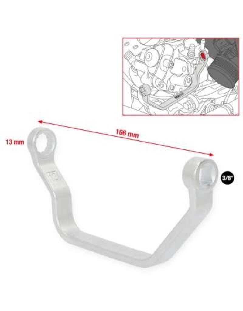 KS TOOLS Speciale dopsleutel voor aanzuigbuis-schroefverbindingen voor VAG, 13 mm - 150.2518