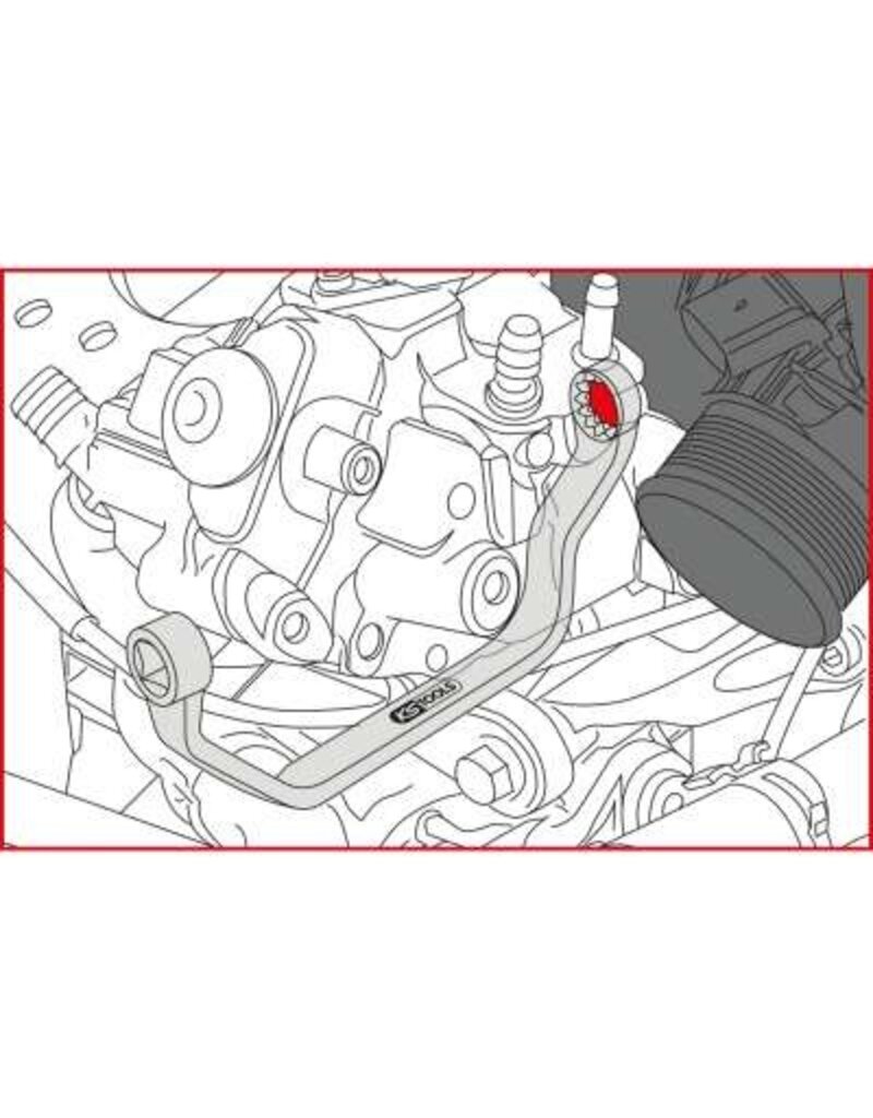 KS TOOLS Speciale dopsleutel voor aanzuigbuis-schroefverbindingen voor VAG, 13 mm - 150.2518
