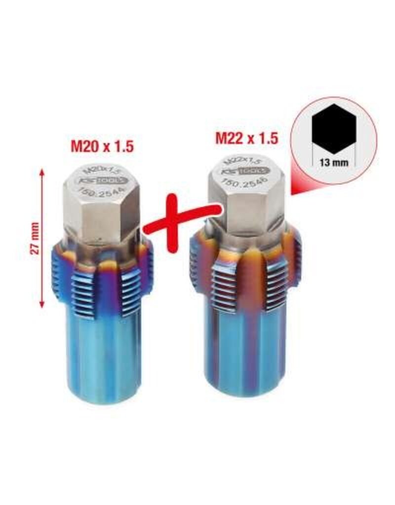 KS TOOLS Schroefdraadtapset met geleidepen voor sensoren, 2-dlg - 150.2540