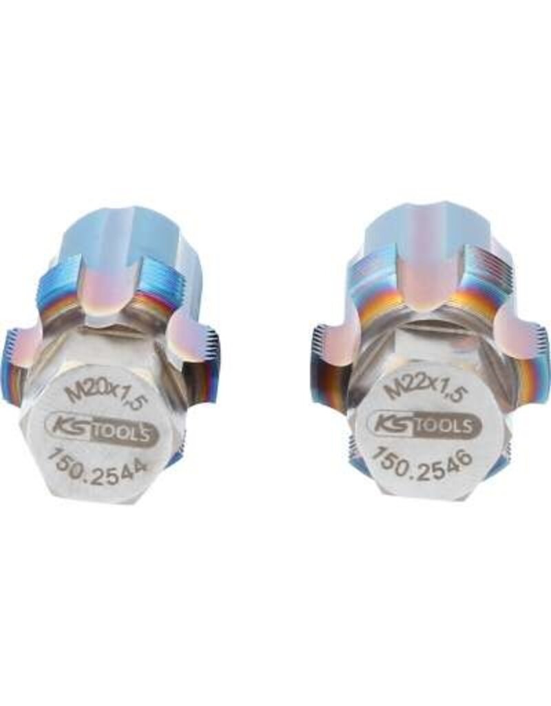 KS TOOLS Schroefdraadtapset met geleidepen voor sensoren, 2-dlg - 150.2540