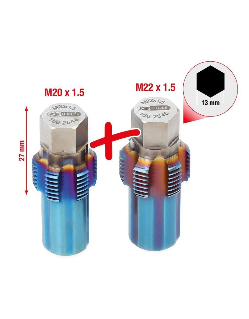 KS TOOLS Schroefdraadtapset met geleidepen voor sensoren, 2-dlg - 150.2540
