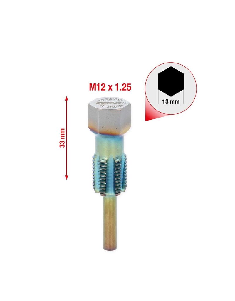KS TOOLS Schroefdraadtap met geleidepen voor temperatuursensoren, M12 x 1,25 - 150.2541
