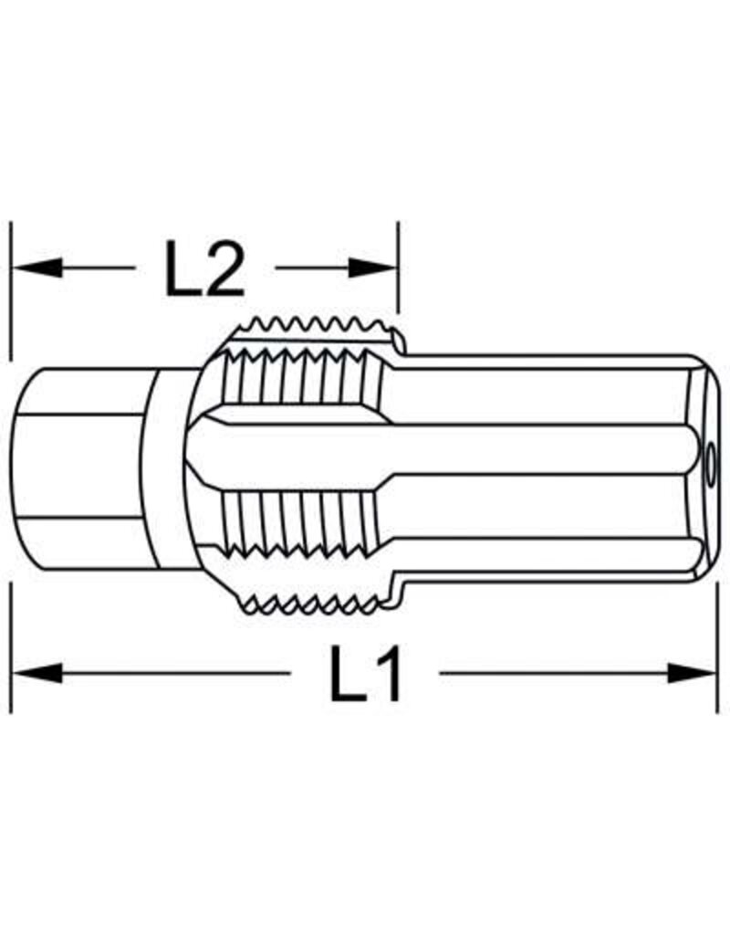 KS TOOLS Schroefdraadtap met geleidepen voor temperatuursensoren, M14 x 1,5 - 150.2542