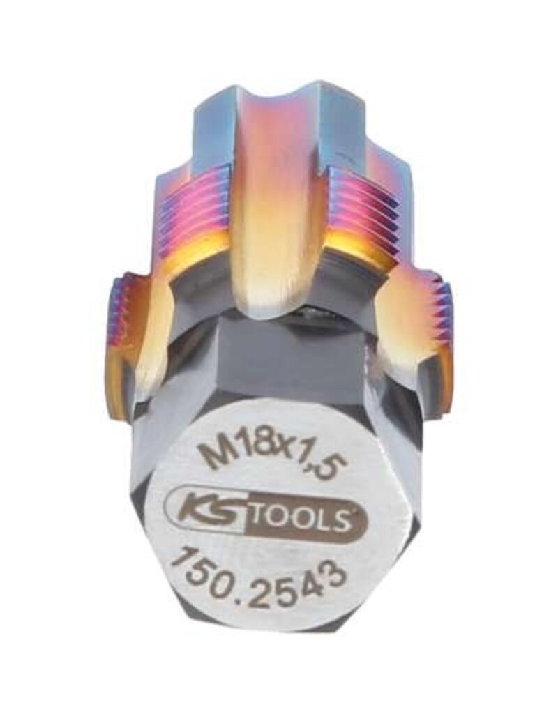 KS TOOLS Schroefdraadtap met geleidepen voor lambdasonden, M18 x 1,5 - 150.2543