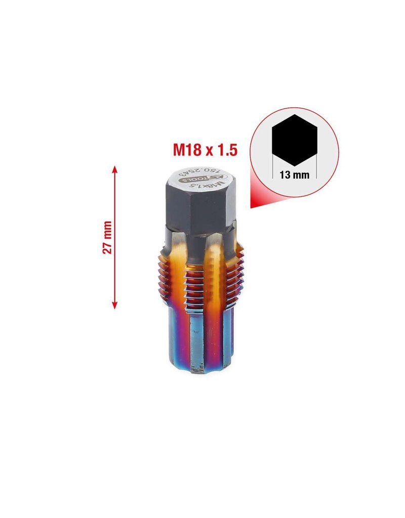 KS TOOLS Schroefdraadtap met geleidepen voor lambdasonden, M18 x 1,5 - 150.2543