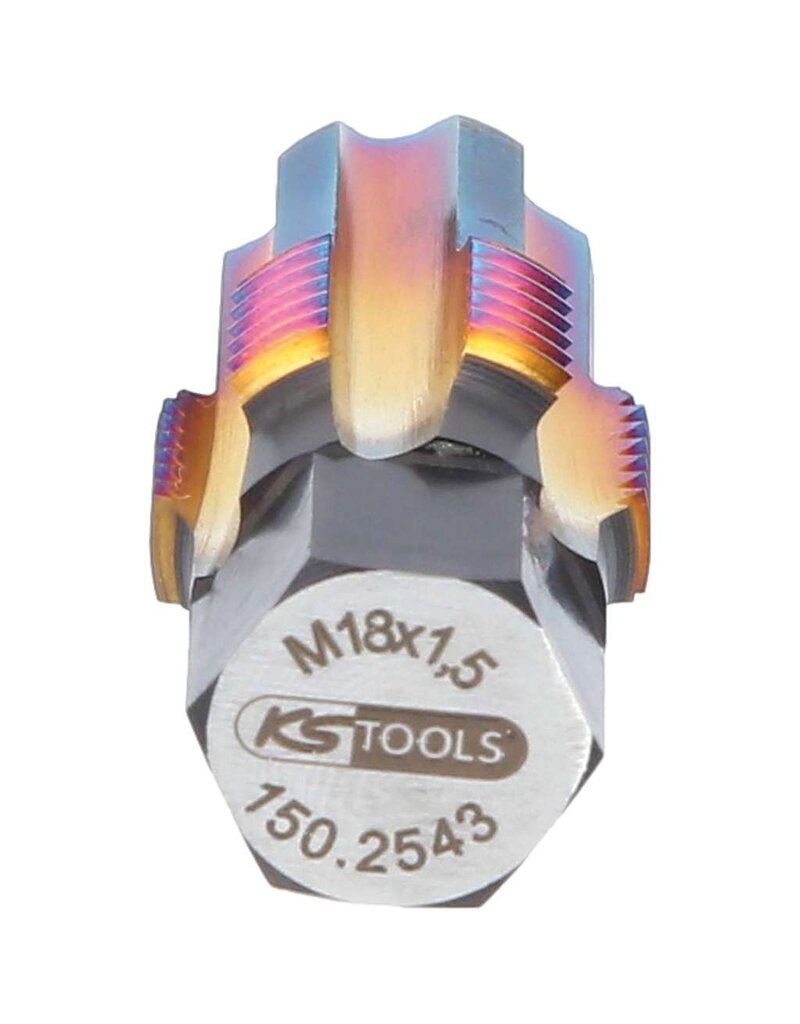 KS TOOLS Schroefdraadtap met geleidepen voor lambdasonden, M18 x 1,5 - 150.2543