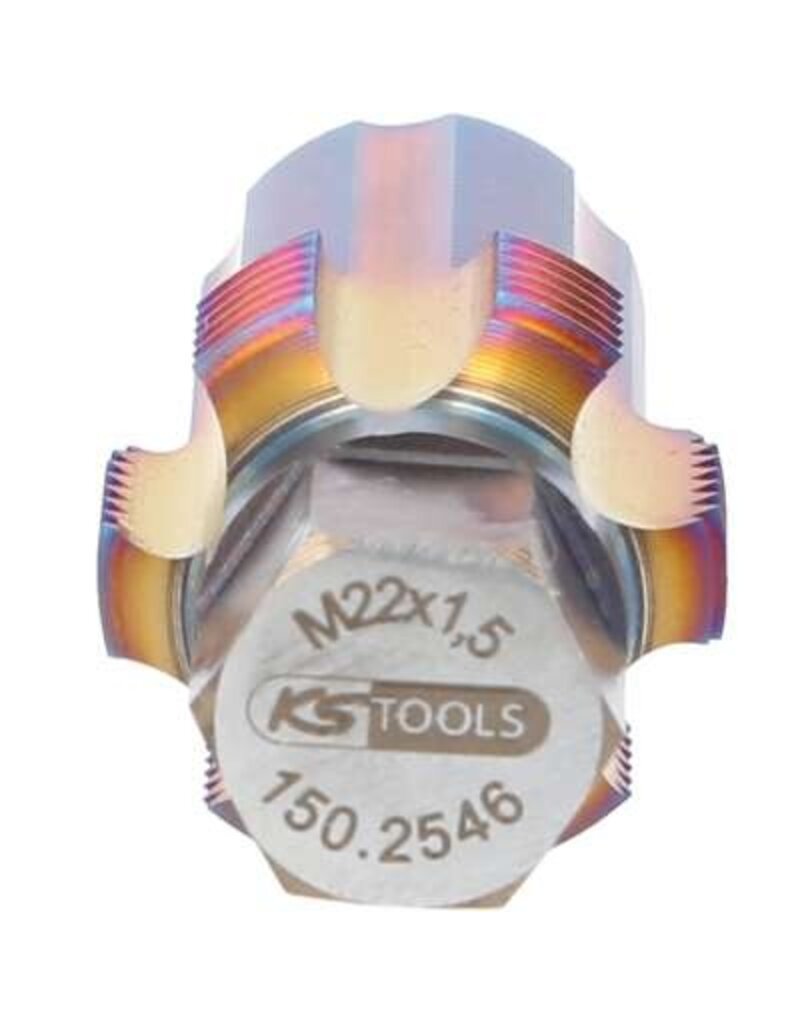 KS TOOLS Schroefdraadtap met geleidepen voor roetfiltersonden, M22 x 1,5 - 150.2546