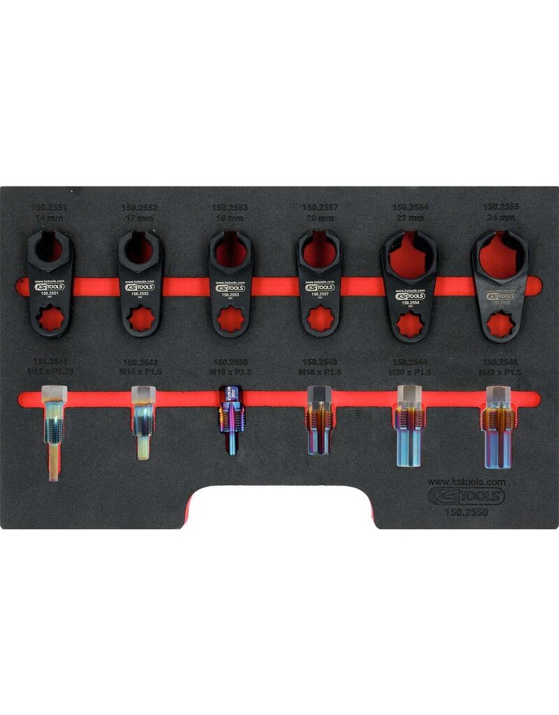 KS TOOLS Master-reparatiegereedschapsset voor uitlaatgassonden, 12-dlg - 150.2550