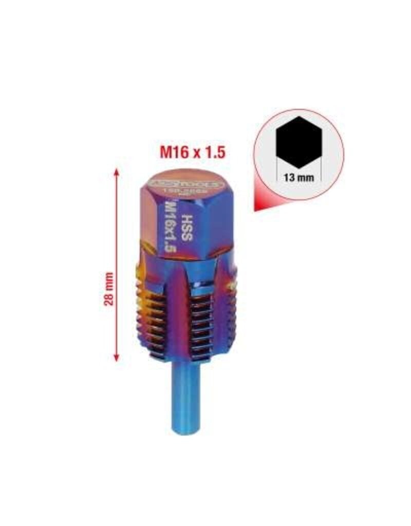 KS TOOLS Schroefdraadtap met geleidepen voor temperatuursensoren, M16 x 1,5 - 150.2556