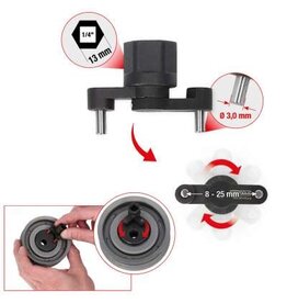 KS TOOLS 1/4"universele pensleutel voor tandriemspanrol, verstelbaar - 150.3046