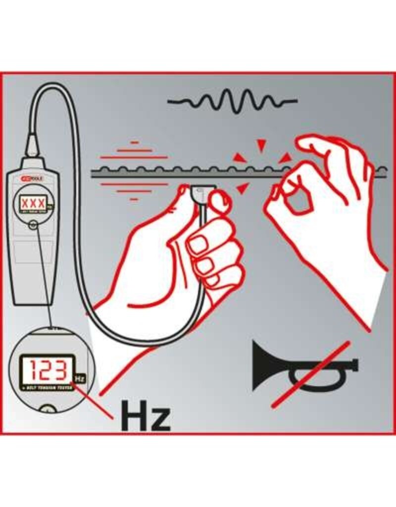 KS TOOLS Elektronische riemspanningstester HZ - 150.3165