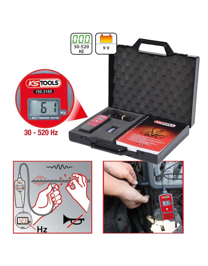 KS TOOLS Elektronische riemspanningstester HZ - 150.3165