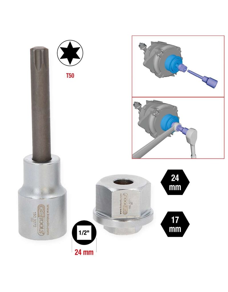 KS TOOLS Set combisleutels voor dynamo's, 2-dlg - 150.3270