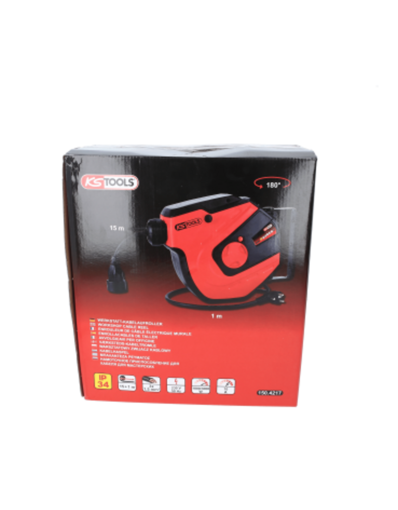 KS TOOLS Kabelhaspel, 15m, 1,5mm² - 150.4217