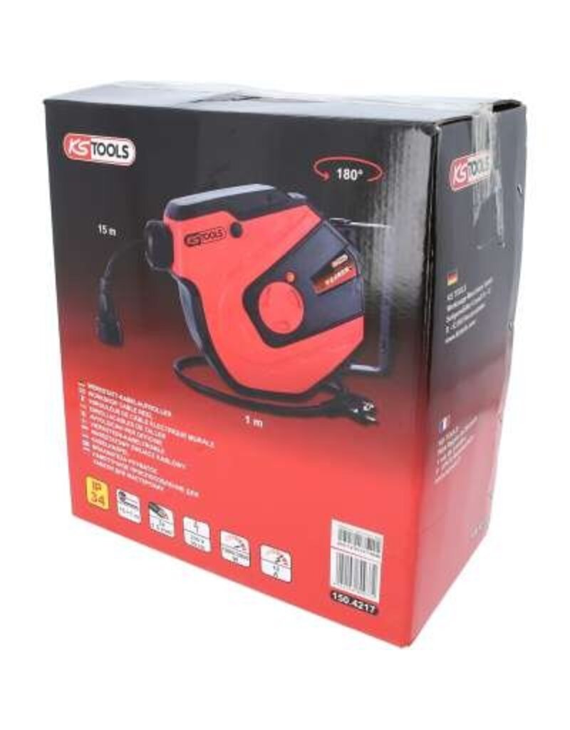 KS TOOLS Kabelhaspel, 15m, 1,5mm² - 150.4217