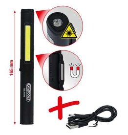 KS TOOLS UltimateBEAM COB-LED-inspectielamp 350 lumen met UV-spot-LED en laserpointer - 150.4400