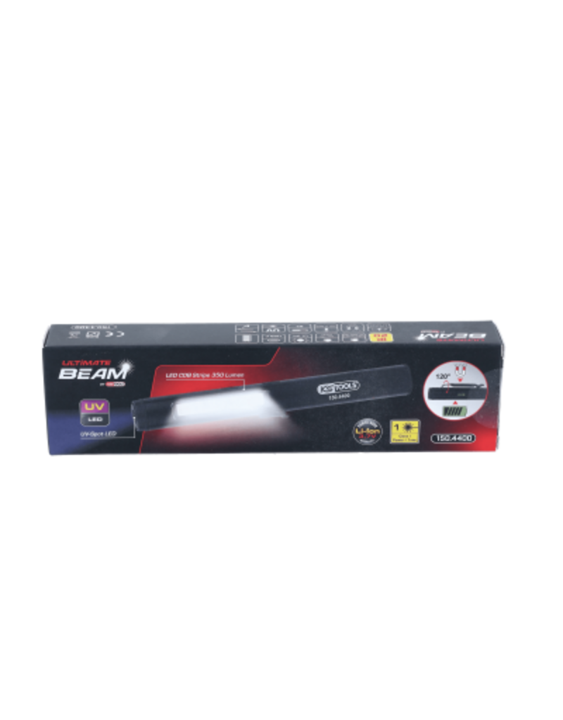 KS TOOLS UltimateBEAM COB-LED-inspectielamp 350 lumen met UV-spot-LED en laserpointer - 150.4400
