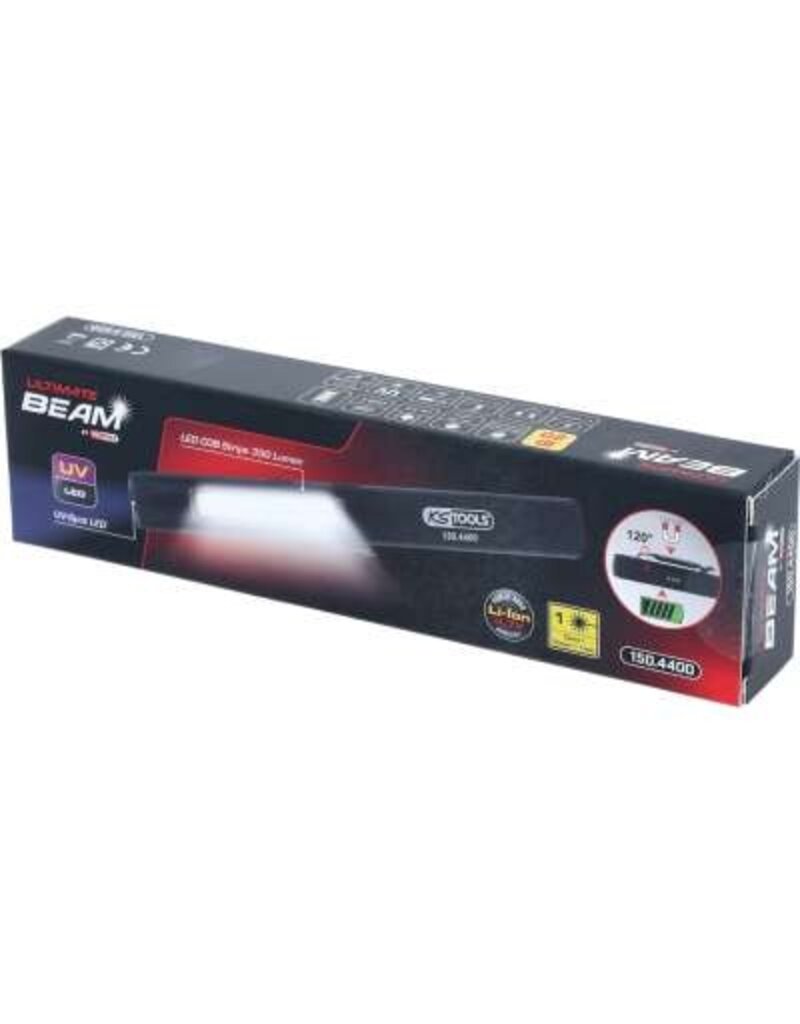 KS TOOLS UltimateBEAM COB-LED-inspectielamp 350 lumen met UV-spot-LED en laserpointer - 150.4400